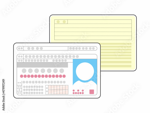 運転経歴証明書カードの両面のイラスト