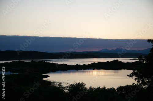 Cloudy sunset over the Loch Shuna in Scotland © MF1688