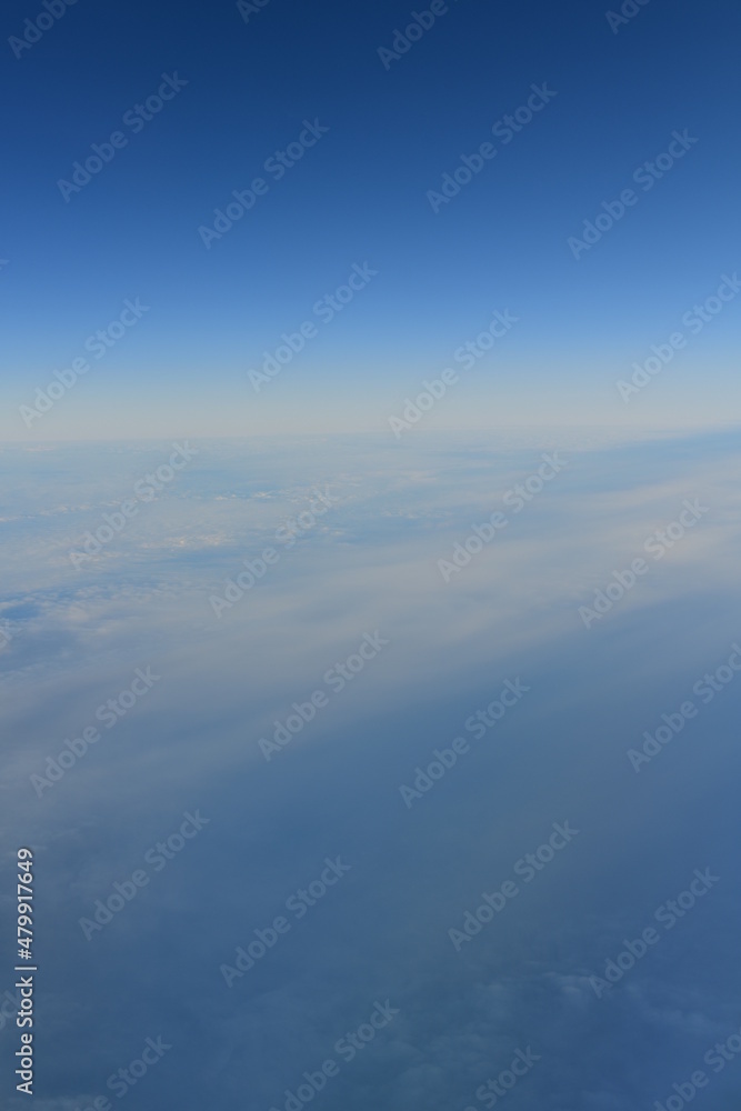 Passenger view from a commercial airplane