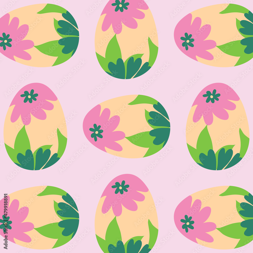 Fototapeta premium Pattern with Easter eggs. This pattern is suitable for use on napkins, fabrics, covers.