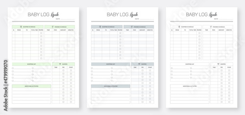 Daily Baby Log Book Template. Printable Baby Log Book Template Set. Printable Baby Planner Template Set. Minimalist planner pages templates. Life & Business Planner Template Set.