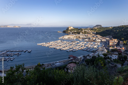 Quadro su tela beautiful view of the port of Baia in the Campi Flegrei with Capri island and Sorrento peninsula in the background