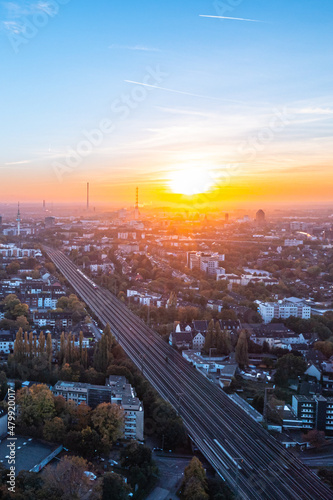 Sunset over the Duisburg skyline