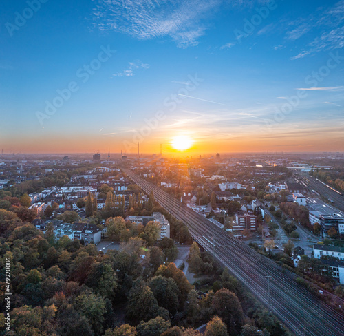 Sunset over the Duisburg skyline