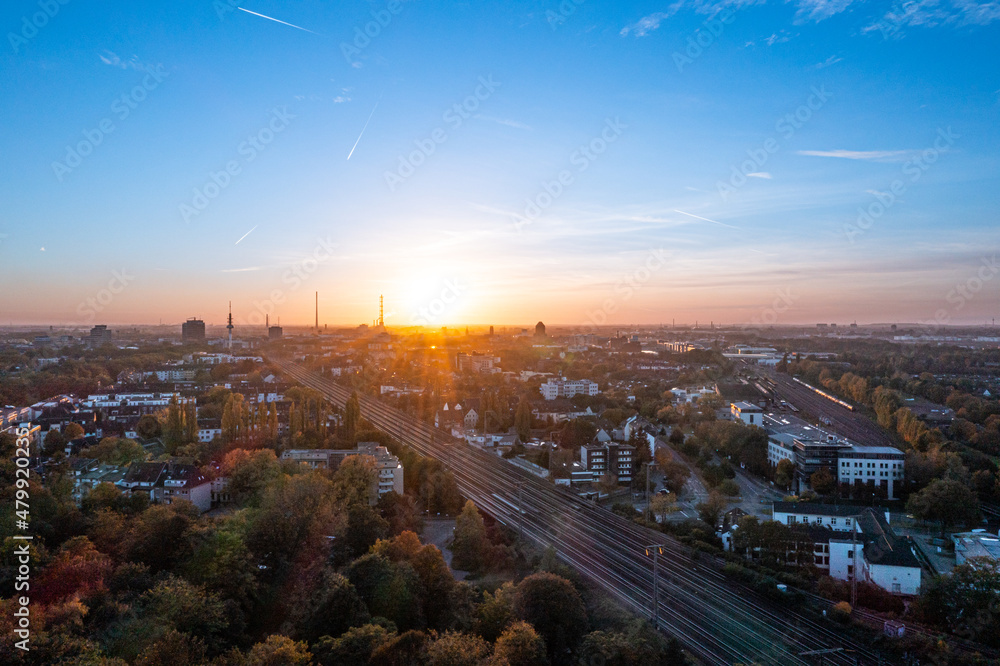 Sunset over the Duisburg skyline