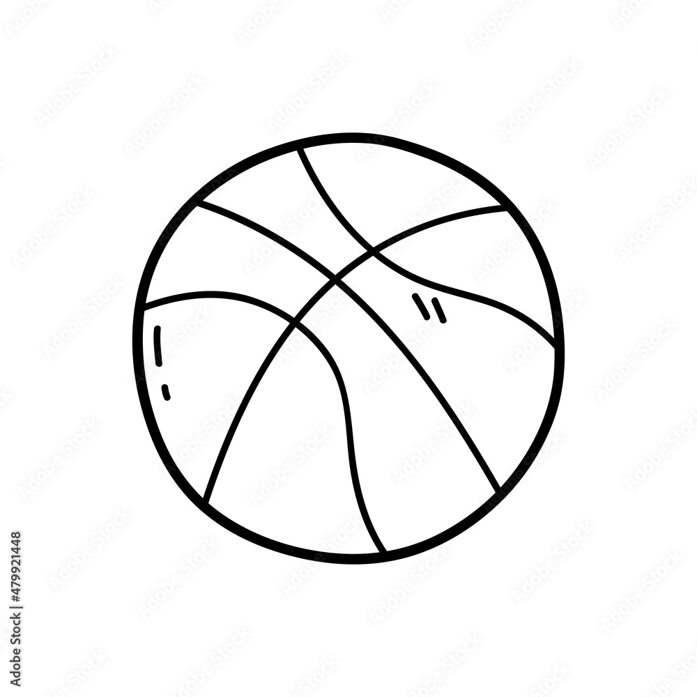 Vector illustration of outline doodle basketball ball for children, coloring and scrap book Vector illustration of outline doodle basketball ball for children, coloring and scrap book
