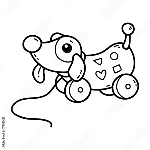 Vector illustration of  outline doodle baby sorter for children, coloring and scrap book