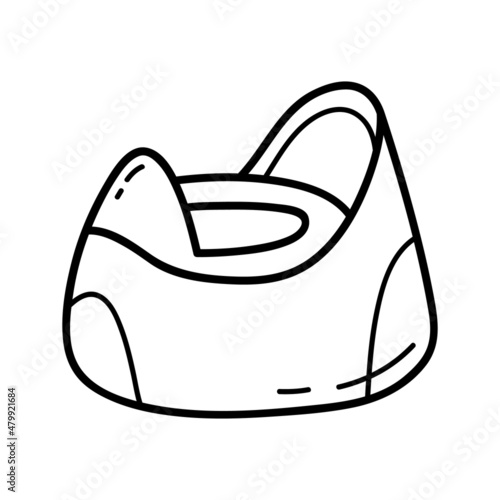 Vector illustration of  outline doodle baby potty  for children, coloring and scrap book