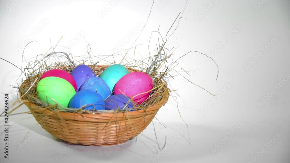 Easter. Easter eggs are in a basket Easter. Easter eggs are in a basket