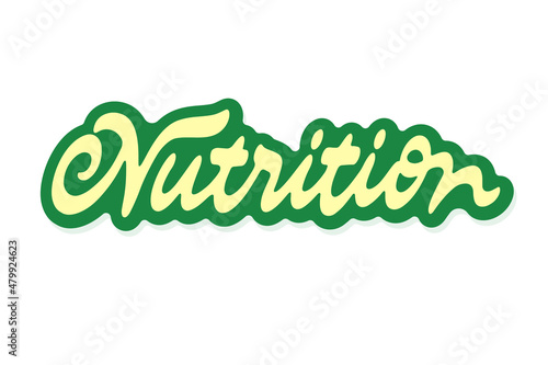 Nutrition vector lettering
