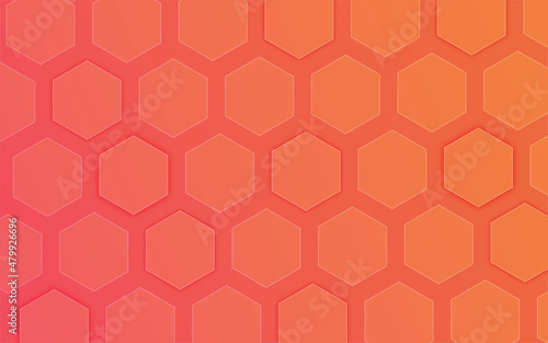 Seamless vector pattern of red honeycomb mosaic. Geometric design. Red hexagon tiles background. Print for wrapping, web backgrounds, fabric, decor, surface, packaging, scrapbooking, etc