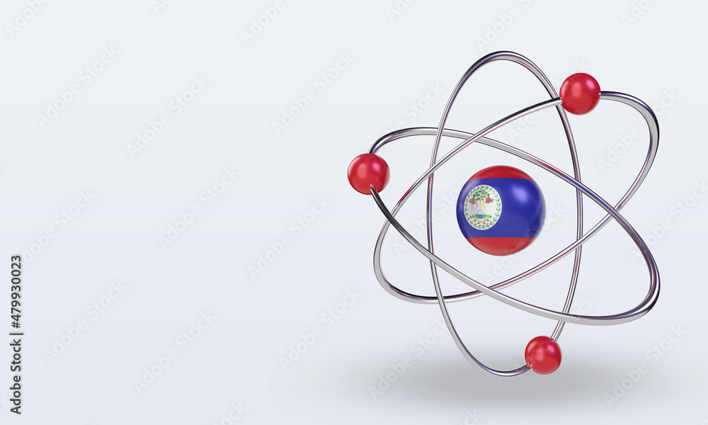 3d science day Belize flag rendering right view 3d science day Belize flag rendering right view