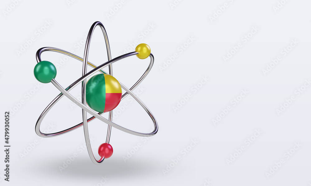 3d science day Benin flag rendering left view 3d science day Benin flag rendering left view