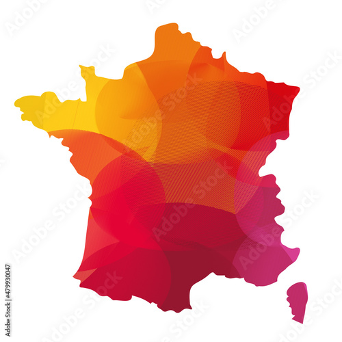 France map. Colorful vector illustration.