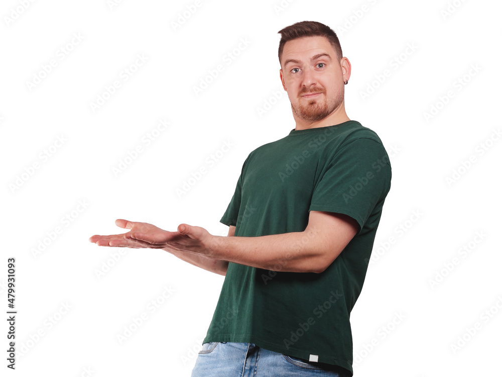 Man showing something with his hands Man showing something with his hands