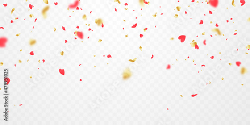 heart shaped backdrop vector illustration of valentines day celebration concept with confetti