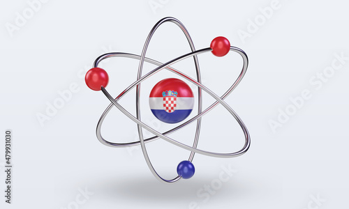 3d science day Croatia flag rendering front view