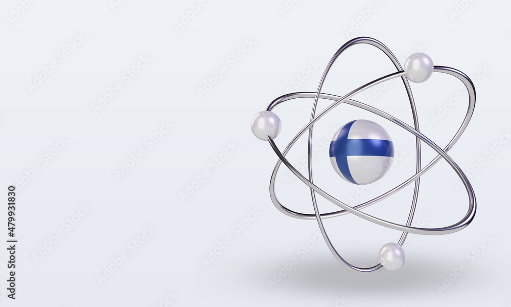 3d science day Finland flag rendering right view