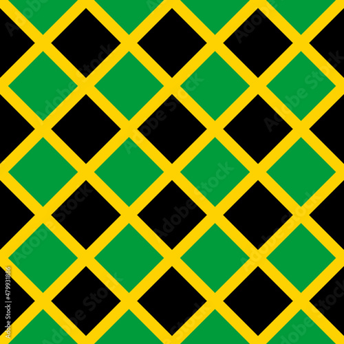seamless pattern of jamaica flag. vector illustration. print, book cover, wrapping paper, decoration, banner and etc