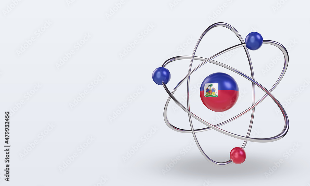 3d science day Haiti flag rendering right view 3d science day Haiti flag rendering right view