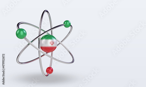 3d science day Iran flag rendering left view