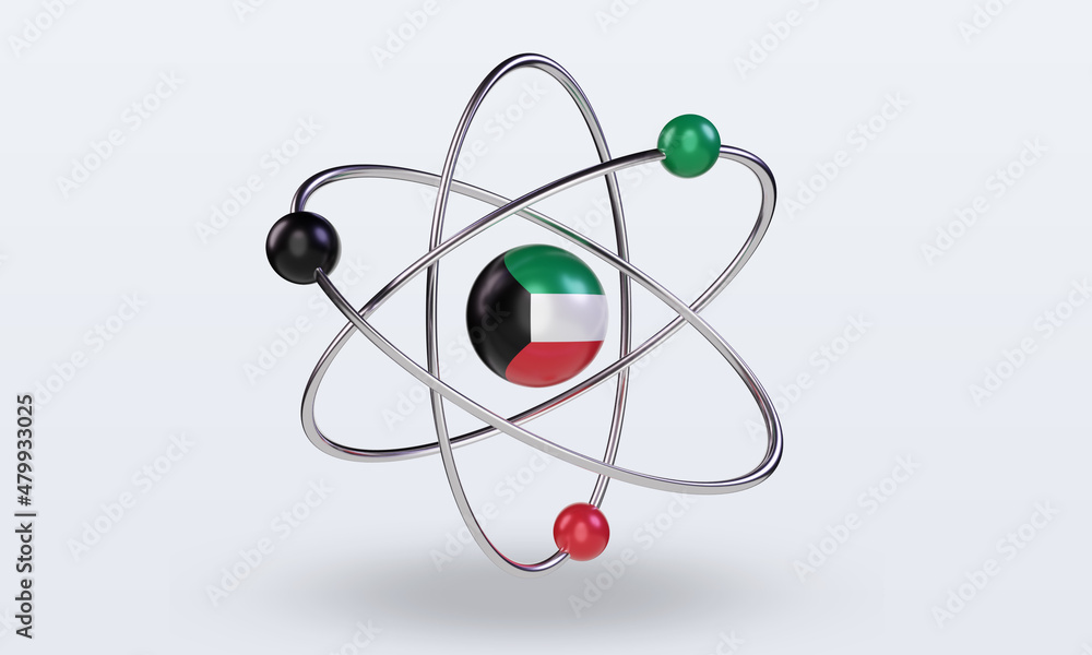 3d science day Kuwait flag rendering front view 3d science day Kuwait flag rendering front view