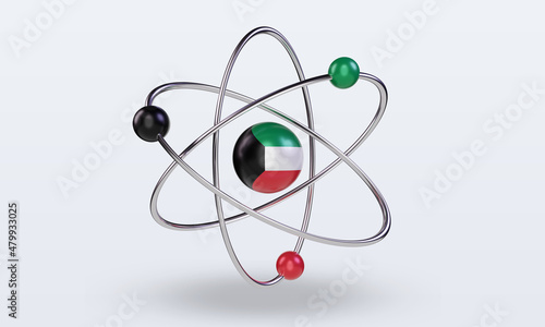 3d science day Kuwait flag rendering front view