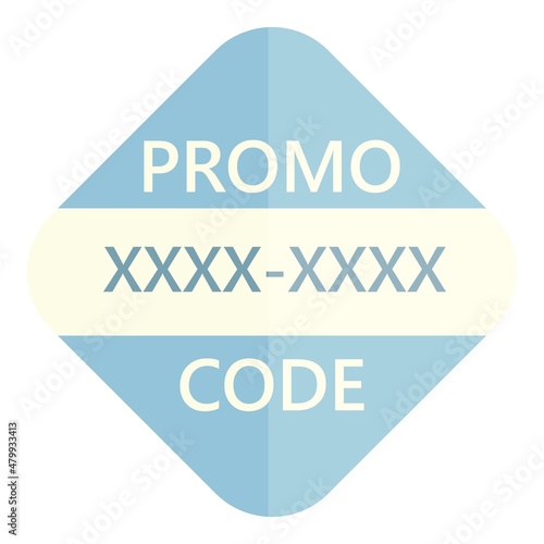 Promotional code icon cartoon vector. Promo discount. Money offer
