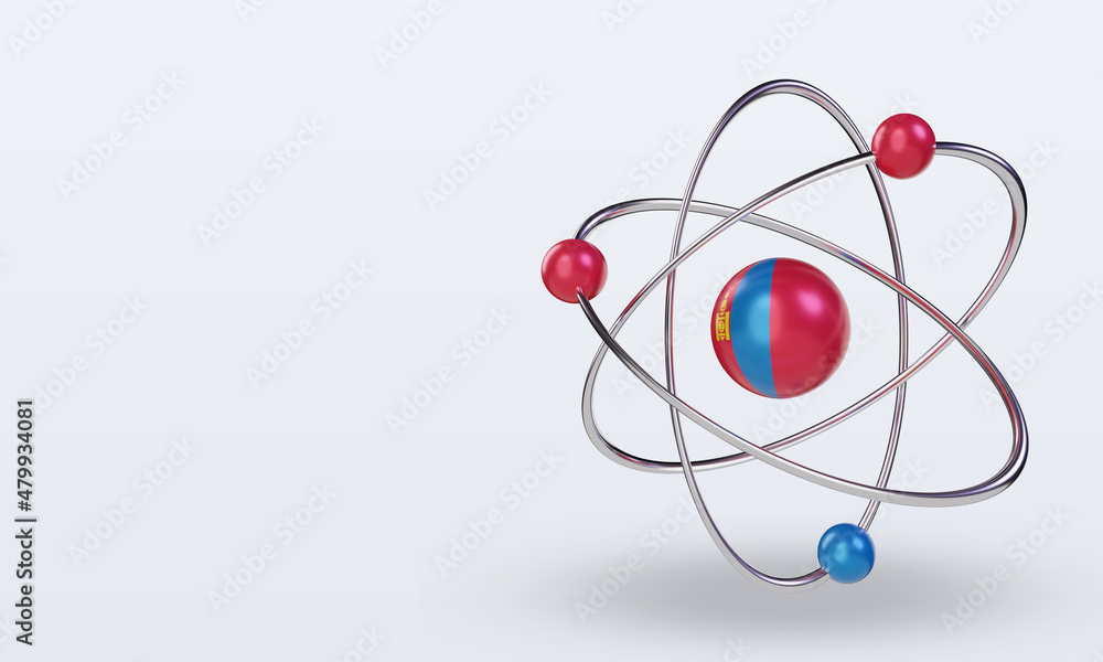 3d science day Mongolia flag rendering right view 3d science day Mongolia flag rendering right view
