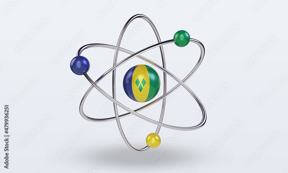 3d science day St Vincent and the Grenadines flag rendering front view