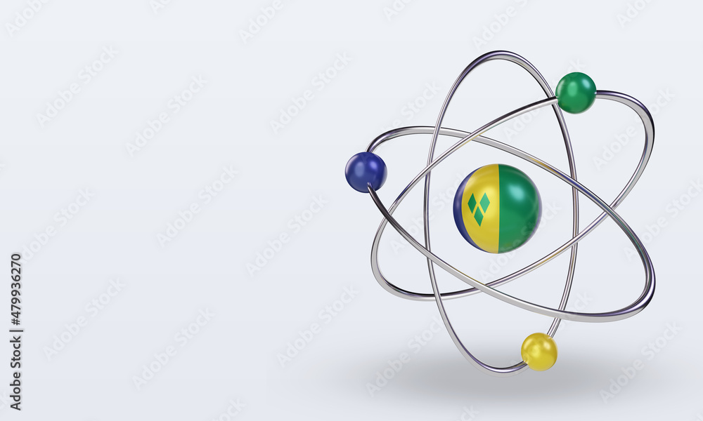 3d science day St Vincent and the Grenadines flag rendering right view 3d science day St Vincent and the Grenadines flag rendering right view