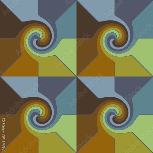 Abstract zigzag seamless spiral pattern for fabrics and textiles and packaging and gifts and cards and linens and kids