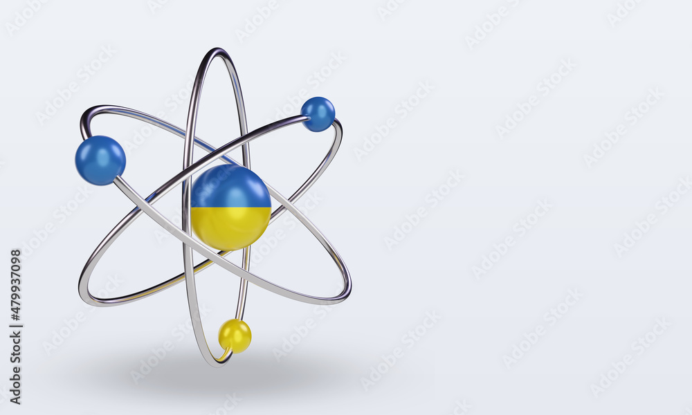 3d science day Ukraine flag rendering left view 3d science day Ukraine flag rendering left view