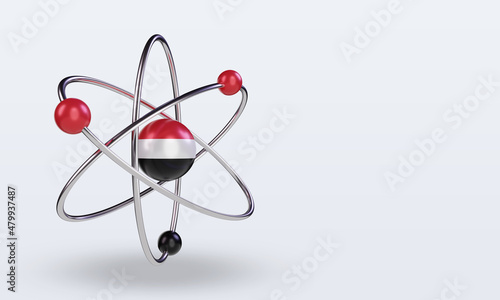 3d science day Yemen flag rendering left view