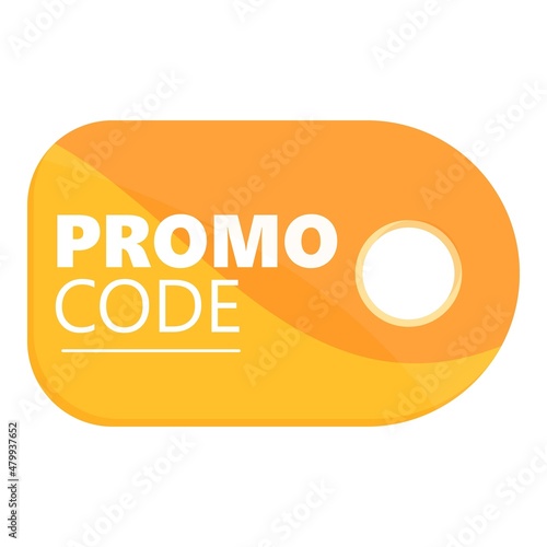 Promo code tag icon cartoon vector. Web legal. Money offer