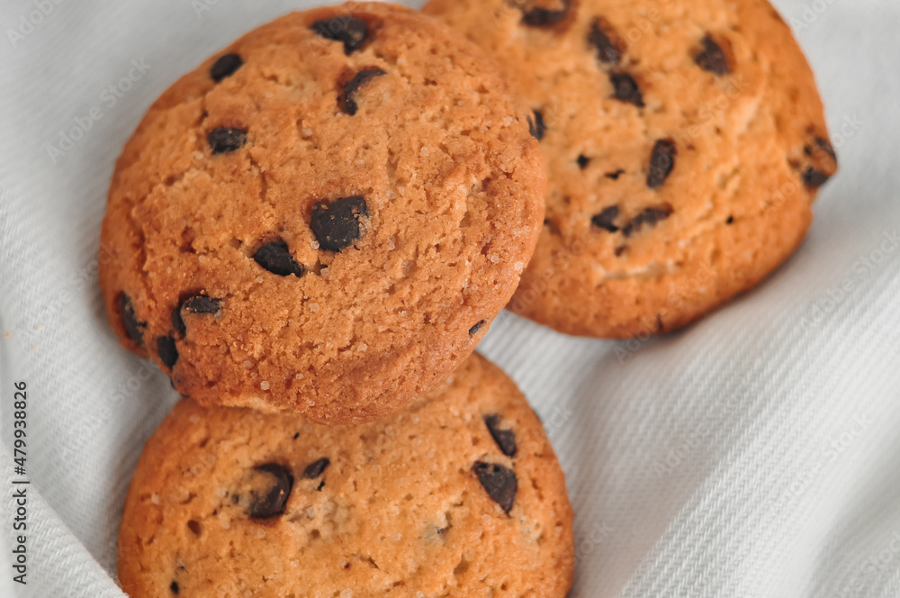 sweet crunchy cookies with dark chocolate for teatime sweet crunchy cookies with dark chocolate for teatime