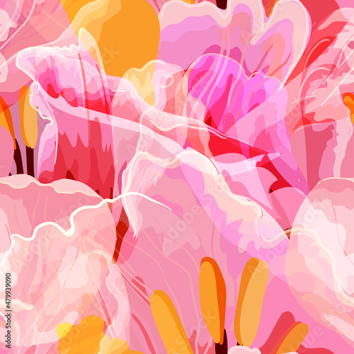 Floral abstraction seamless pattern.