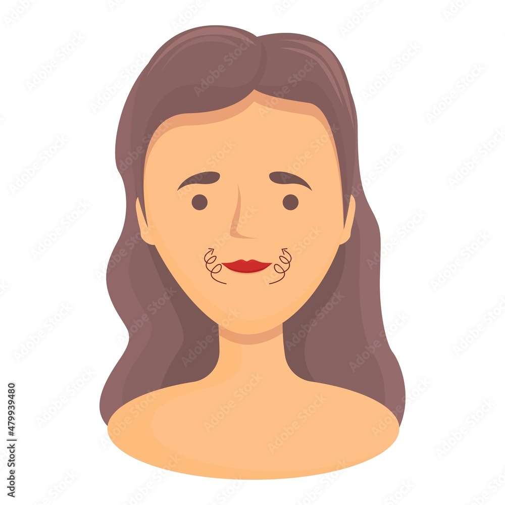 Makeup massage icon cartoon vector. Skin face. Oil care Makeup massage icon cartoon vector. Skin face. Oil care