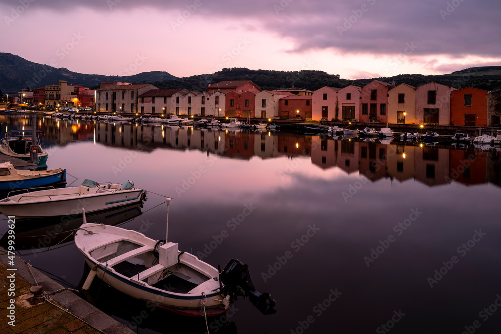 Sardegna: Bosa, tramonto sul Lungofiume Temo
