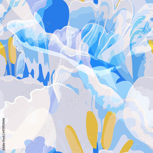 Floral abstraction seamless pattern.