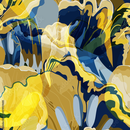 Floral abstraction seamless pattern.