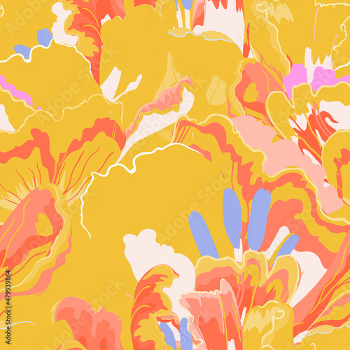 Floral abstraction seamless pattern. © Galina Trenina