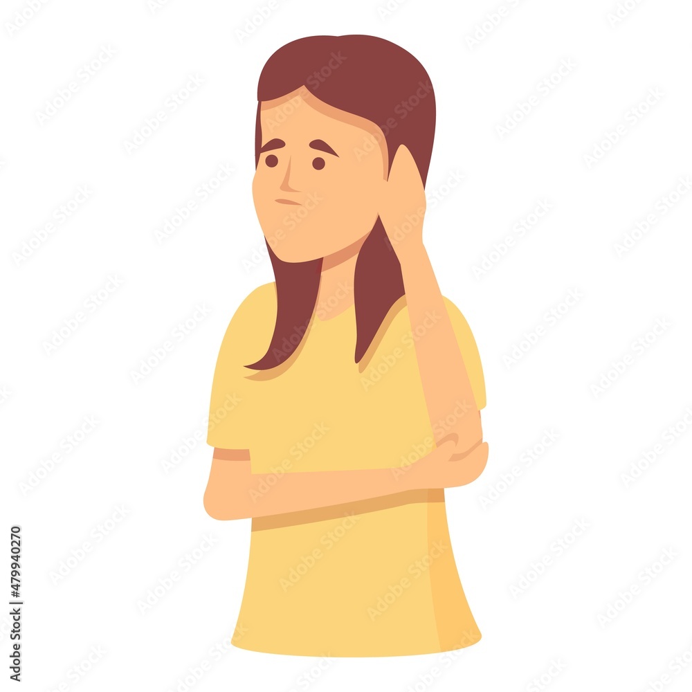 Fototapeta premium Mother deaf icon cartoon vector. Mute people. Person disability