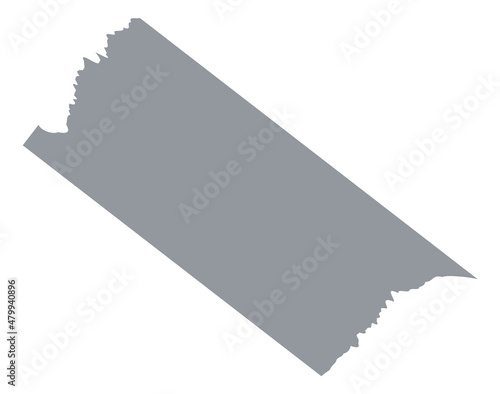 Ahesive tape piece. Torn gray sticky paper