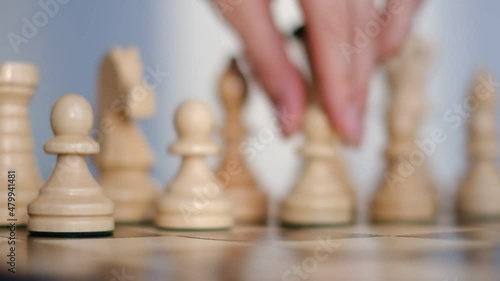 chessboard rotates in a circle. slow motion video. Pconcept of the first step in business. Analysis Strategy Plan, Leader and Teamwork Concept for Success. Business Solutions, Success Strategy. photo