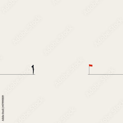 Business goal and challenge vector concept. Symbol of finding solution, success, achievement. Minimal illustration