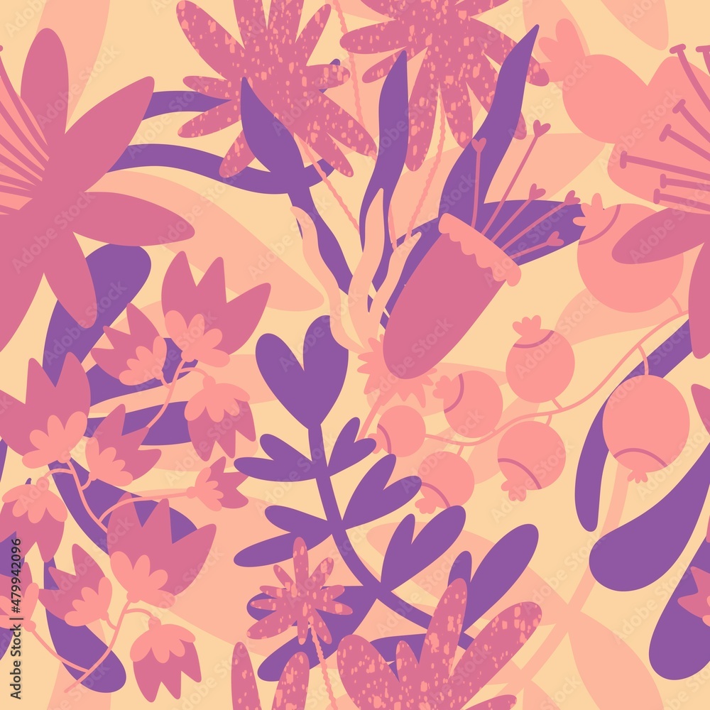 Simple floral seamless pattern with flowers for fabrics and cards and linens and kids and wrapping paper Simple floral seamless pattern with flowers for fabrics and cards and linens and kids and wrapping paper