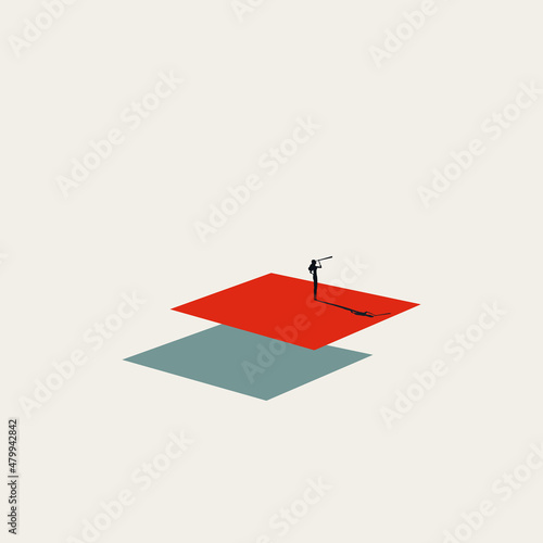 Business career vision vector concept. Symbol of promotion, ambition, motivation. Minimal illustration