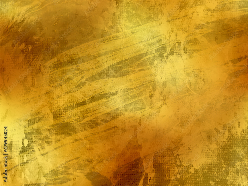 Old golden wall with irregular pattern. Destroyed surface.  Grunge background best for wallpaper. 