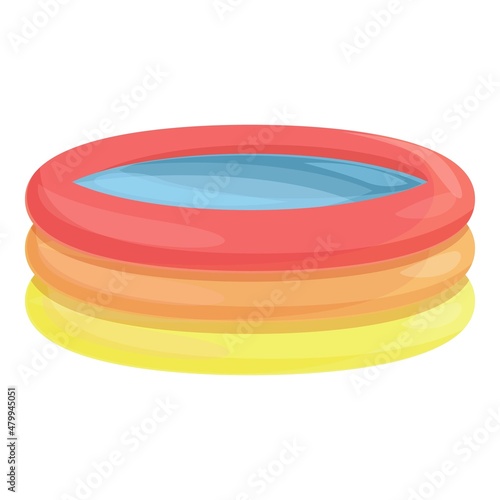 Colorful inflatable pool icon cartoon vector. Water swim. Circle air